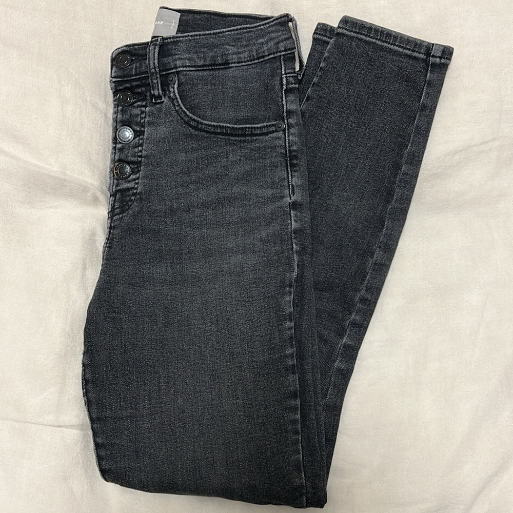 Everlane high waisted black skinny jeans